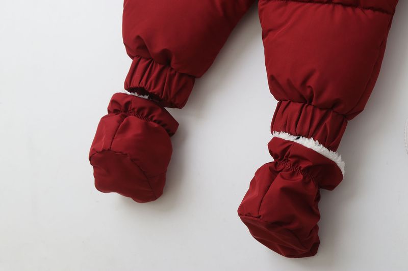 Pelele de invierno premium con capucha para bebé Mother & Kids: mono grueso acolchado de algodón para bebés y niños pequeños (66-90 cm), unisex, manga larga, con cremallera_voghion.com