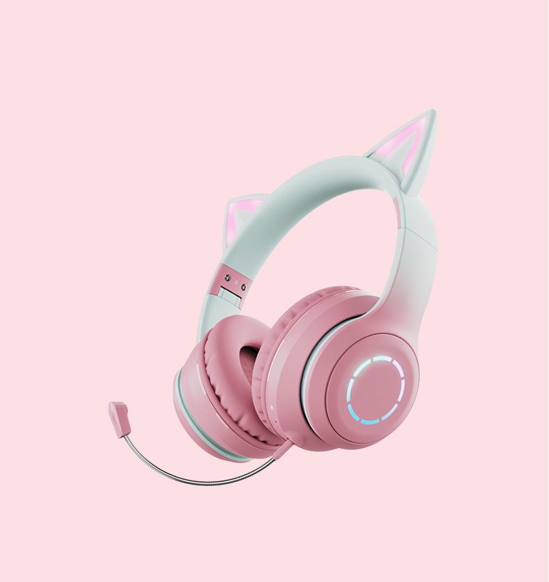 Commercio elettronico transfrontaliero Nuovo BT029C Cat Ear Glowing Gaming E-sports Streamer Cuffie auricolari Bluetooth wireless_voghion.com