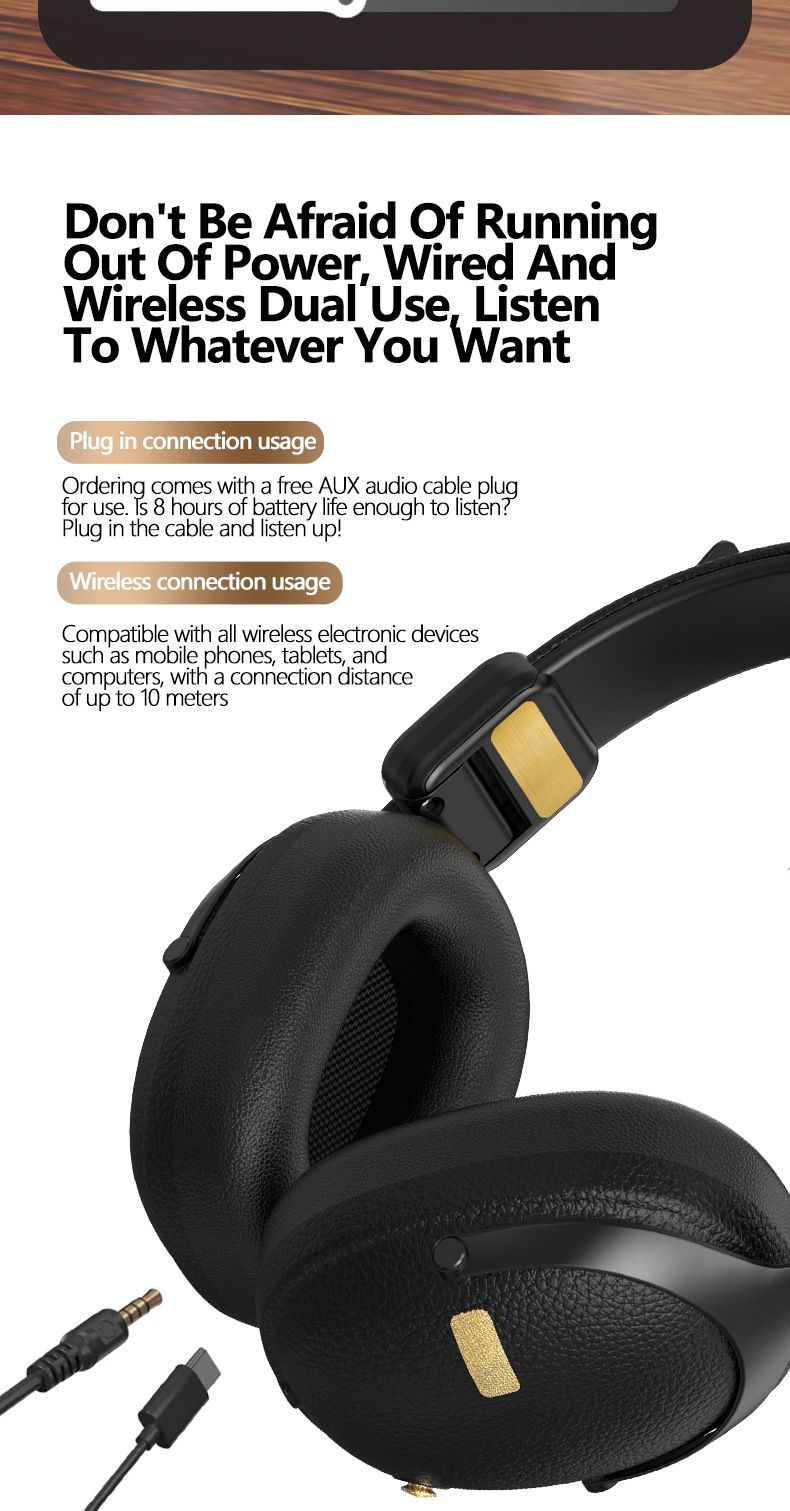 Cuffie Bluetooth Vintage M12 – Cuffie wireless over-ear con Bluetooth 5.4, latenza ultra bassa, suono Hi-Fi, riproduzione di schede TF e modalità EQ_voghion.com