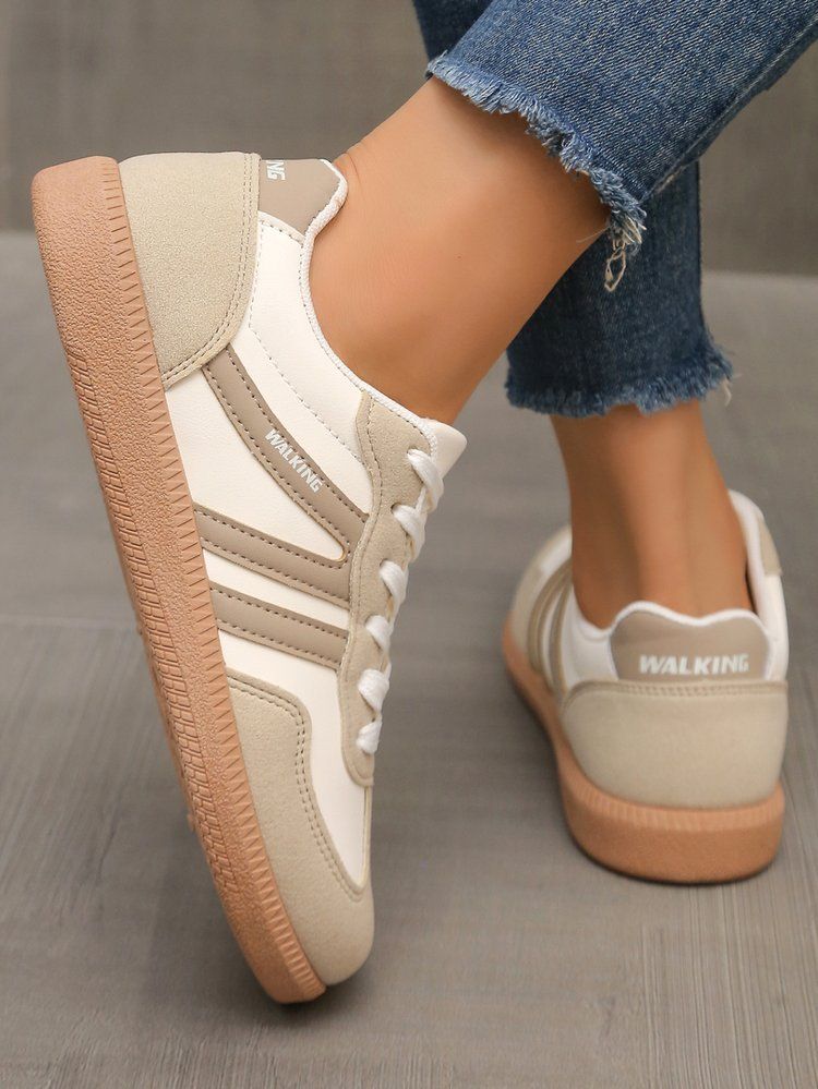 Cross-Border Women's Plus Size German Training Sneakers 2025 New European And American Retro Color Block Flat Single_voghion.com