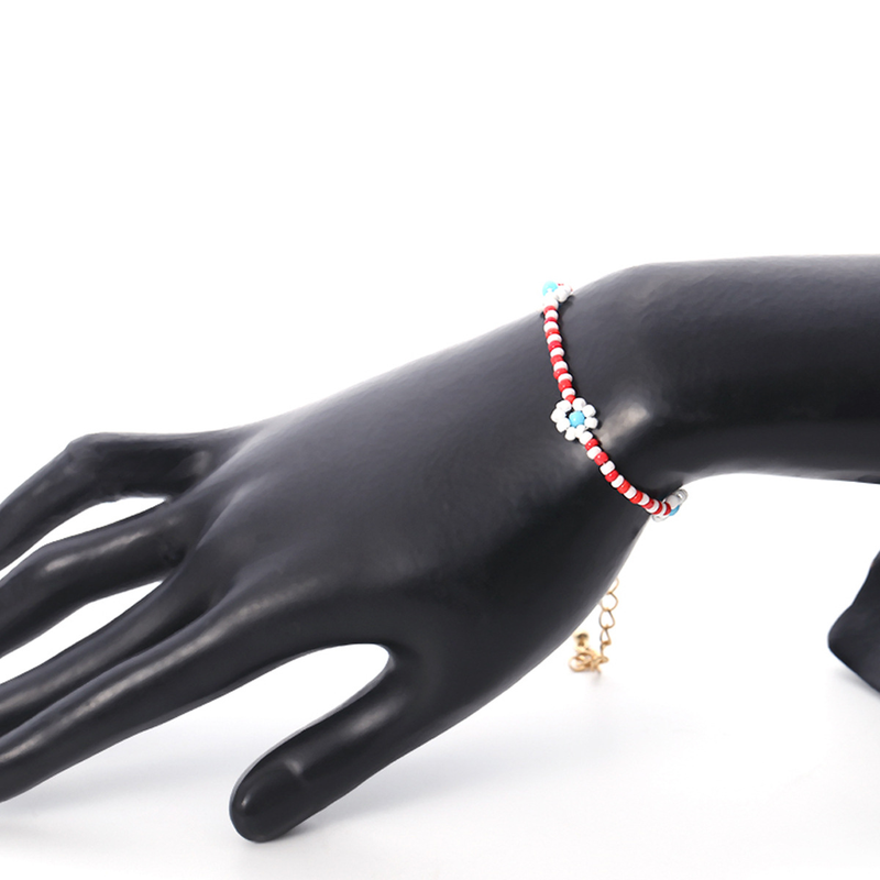 Collana da donna in stile bohémien con fiori a margherita colorata, semplice collana con clavicola con perline retrò femminile_voghion.com