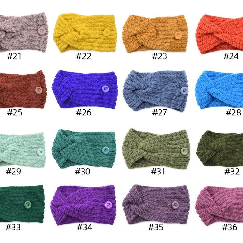 Maschera anti-strangolamento con bottone lavorato a maglia, fascia per capelli calda, accessorio per capelli autunnale e invernale, protezione per le orecchie a croce, copricapo_voghion.com