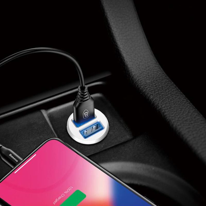 Kunjiuyou Car Charger Mini Quick Charge 3.1A Dual USB Auto Charger Adapter For Mobile Phone-Black_voghion.com