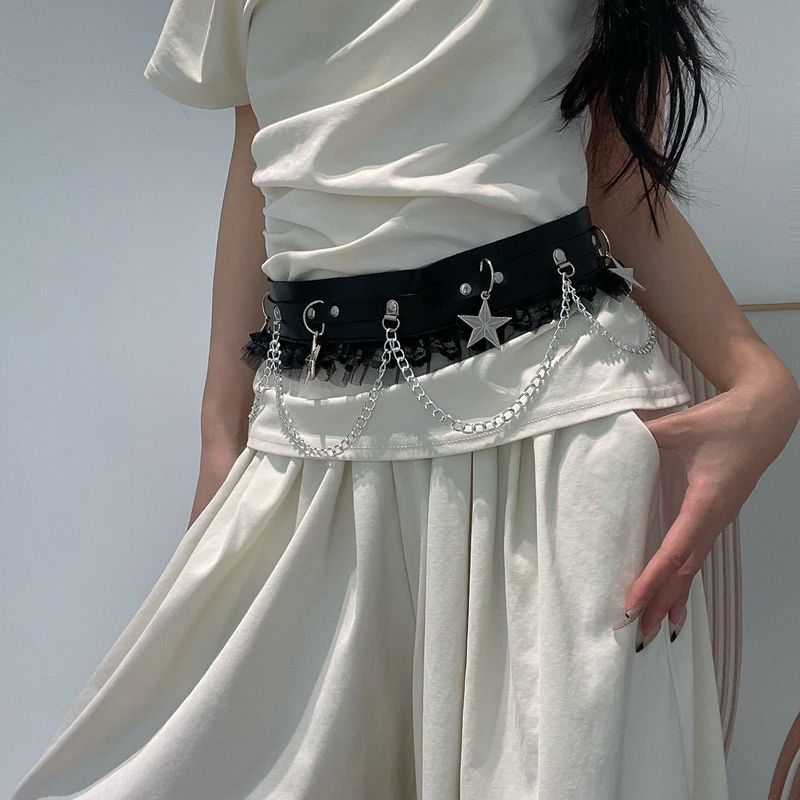 Cintura con catena e frange in metallo da donna_voghion.com