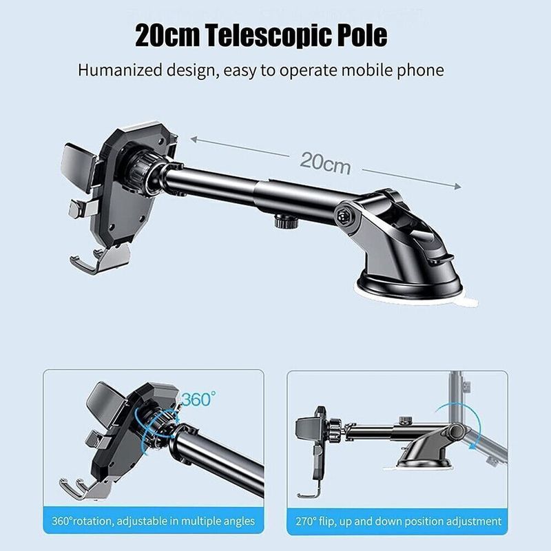 Universal Car Phone Holder 360 Windscreen Suction Mount GPS Stand Cradle_voghion.com