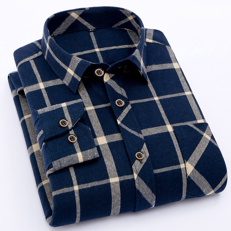 Unbeatable Quality Oversized Checkered Men's Casual With Matte Long Sleeved Shirt Trend_voghion.com