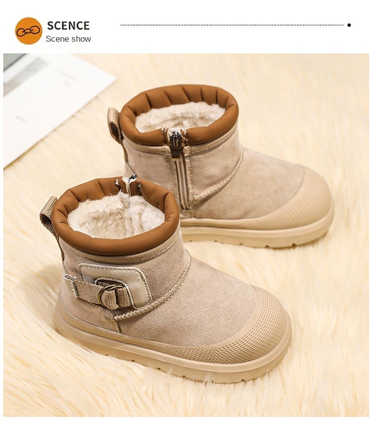 Samt-Schneestiefel, Baumwollschuhe für Wärme, Ein-Fuß-Schuhe für Herren und Damen für Kinder_voghion.com
