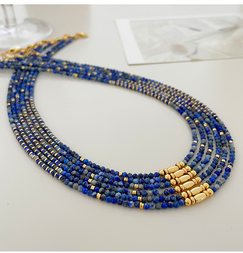 Collana con perline colorate in lapislazzuli retrò da donna, abbinabile, catena per clavicola semplice e alla moda, di alta qualità_voghion.com