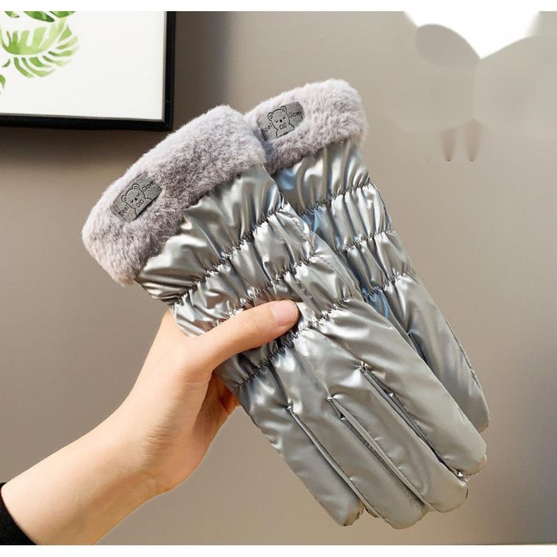 Caldo per le donne, moda autunnale e invernale, foderato in pile, spesso, carino, impermeabile, touchscreen per la guida all'aperto_voghion.com