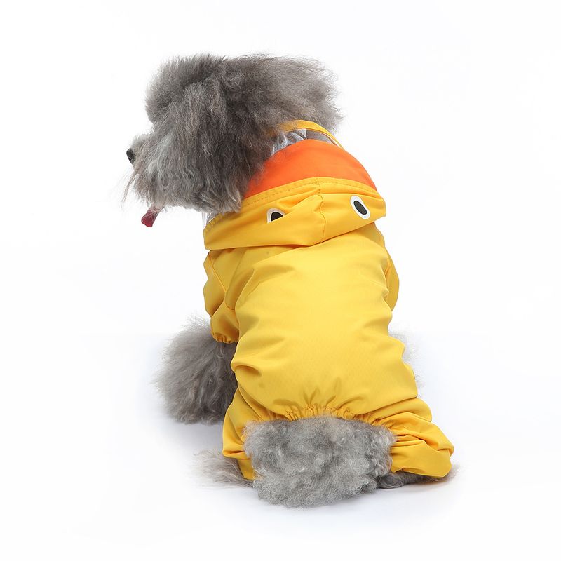 Haustier Vierbeiner Kleine Brust Zurück Reflektierende Hund Regenmantel Taille Tasche Schwanz Ente Stil_voghion.com