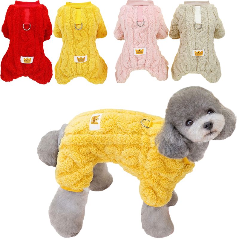 Warmer Winter-Schlafanzug aus Korallenvlies für Welpen, Overall, Kleidung für kleine Hunde und Katzen, Chihuahua, französische Bulldoggen, Kostüme von PawParty Store_voghion.com