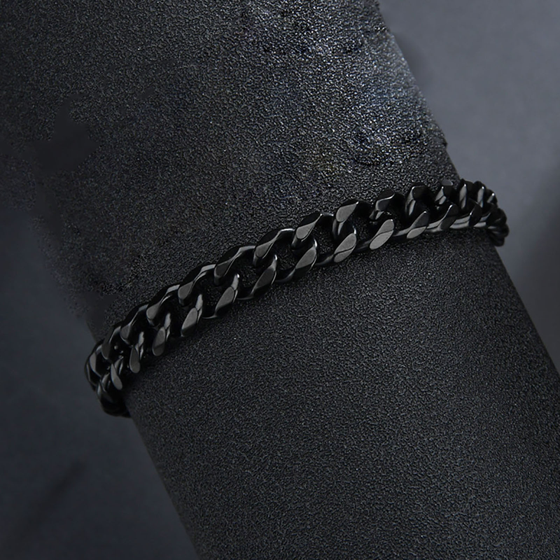 Yamaler Men Bracelet Chain Plated Stainless Steel Hip Hop Geometric Cuban Link Bracelet Fashion Jewellery_voghion.com