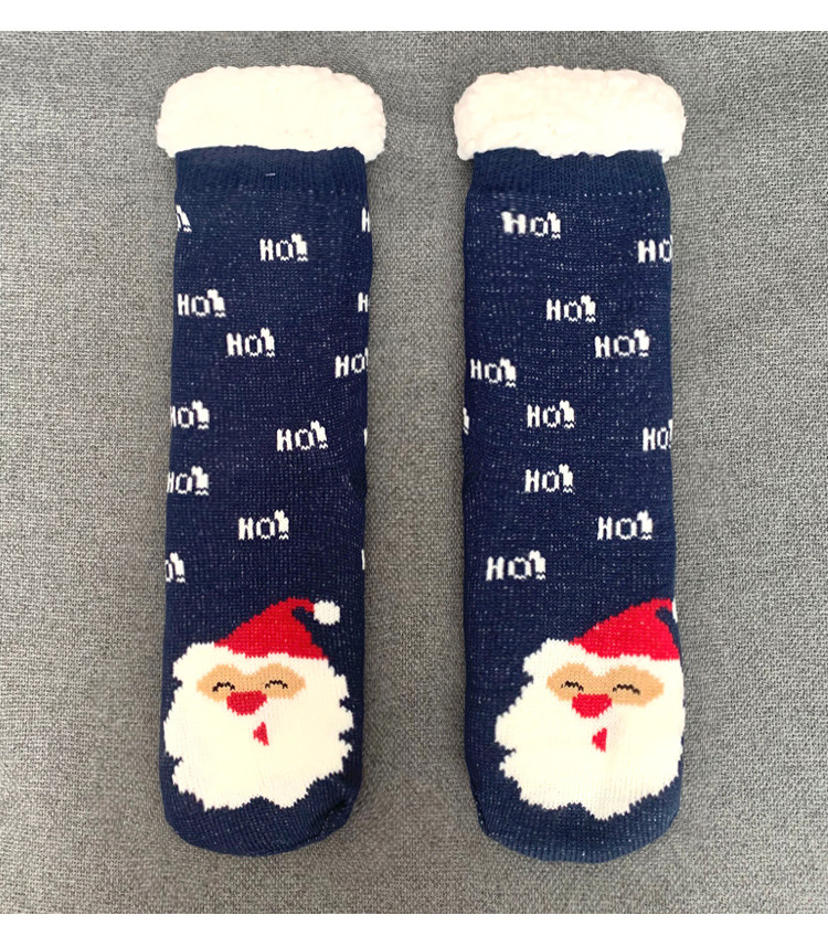 Kerstmis Fuzzy Sokken Dames Winter Thermisch Warm Vloer Zacht Vrouwelijk Huis Binnen Geschenken Antislip Grip Pantoffel Sok Pluizig_voghion.com