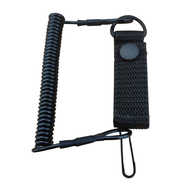 Tactical Outdoor Belt Waist Chain Anti-Lost Steel Wire Gun Carabiner Key Spring Rope_voghion.com