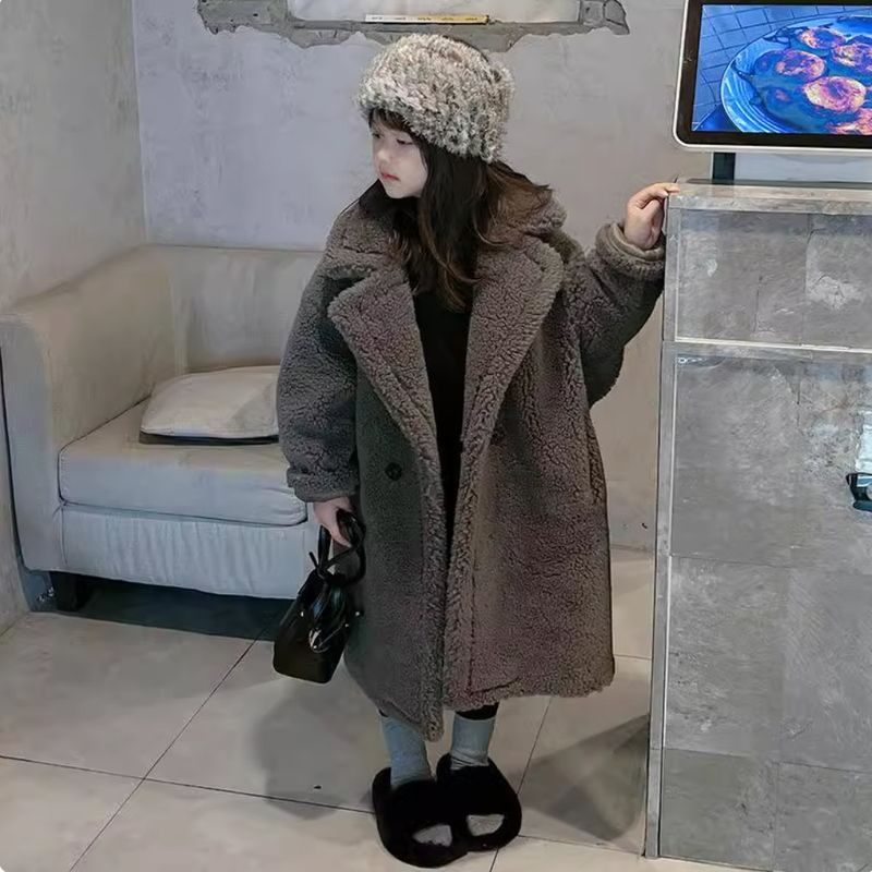 Superweicher, dicker, gesteppter Mantel für Mutter und Kind, langer Teddyfleece-Mantel für Kinder – ultraweiche, baumwollgefütterte Winterjacke für Jungen und Mädchen (95–130 cm)_voghion.com