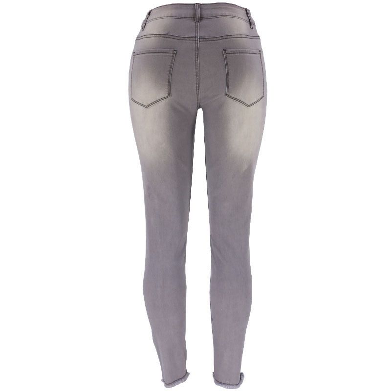 Dameklær Ny stil Ripped Denim Tight Women’s Wide Leg Style Nine Point Pants_voghion.com