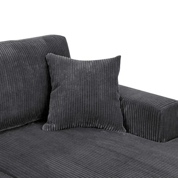 3 - Piece Corduroy Double-Chaise Sectional_voghion.com
