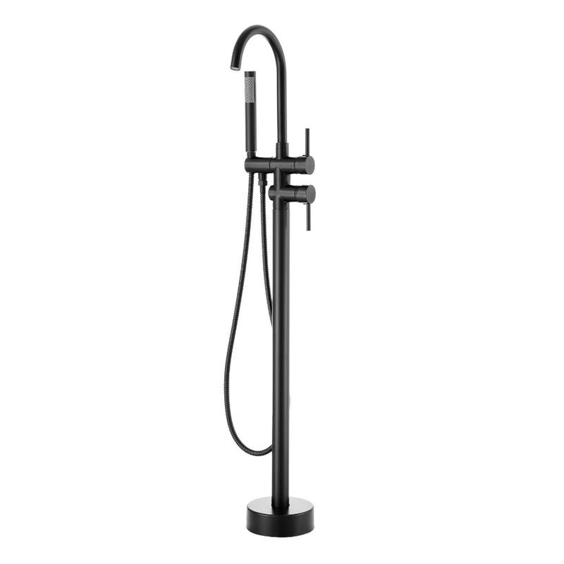 Spout Tub Shower Two Mixer Bathin Floor Mount For Water 360° Faucet Modes Swivel Freestanding Bathtub Filler Taps Freestanding_voghion.com