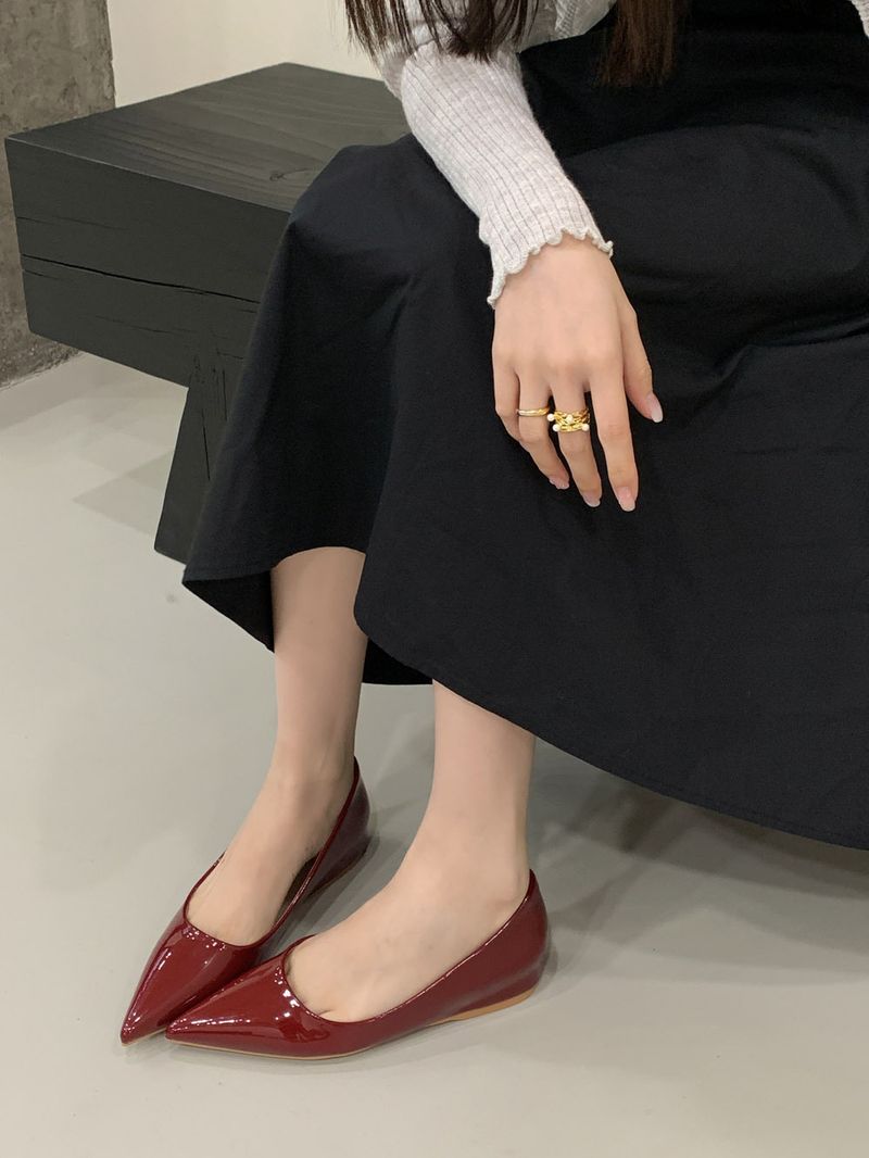 Small Wow Women's French-Inspired Pointed Toe Low Heel Pumps - Soft Leather-Like Slip-On Shoes For Women, Comfortable & Stylish_voghion.com