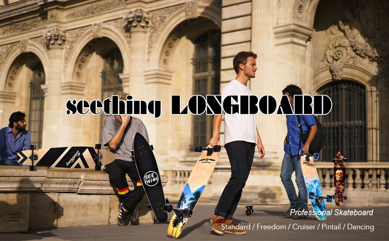 Patineta de carretera de 42 "de tabla larga Land Cruiser de cuatro ruedas Big Fish Board_voghion.com