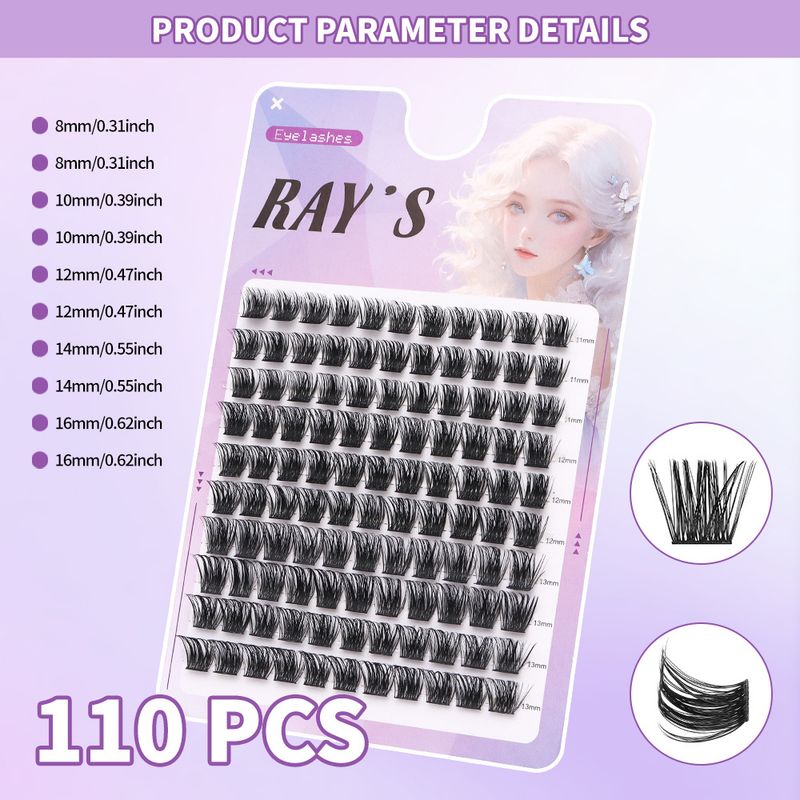 T2 False Eyelashes Single Cluster 11 Clusters Large Capacity Trial Dense Natural Easy To Apply_voghion.com