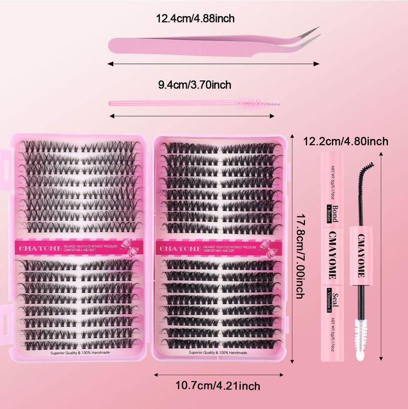 False Eyelashes Large Capacity Single Cluster Segmented Hot Melt Flower False Eyelashes Book D Curved Natural Thick Eyelashes_voghion.com