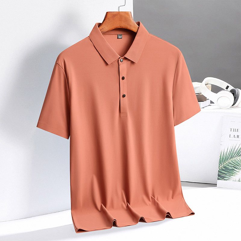 Seamless Seamless Hot Pressed Ice Polo Shirt T Korean Version Short Sleeved T-Shirt For Summer New Men's Team Wear Print_voghion.com