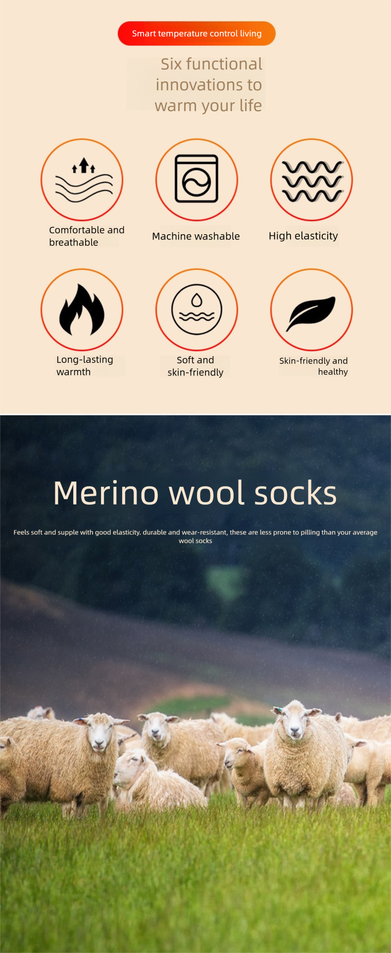 Calzini da uomo in lana merino Mingjun, caldi e spessi, per lo sport all'aria aperta, calzini da sci e da neve_voghion.com