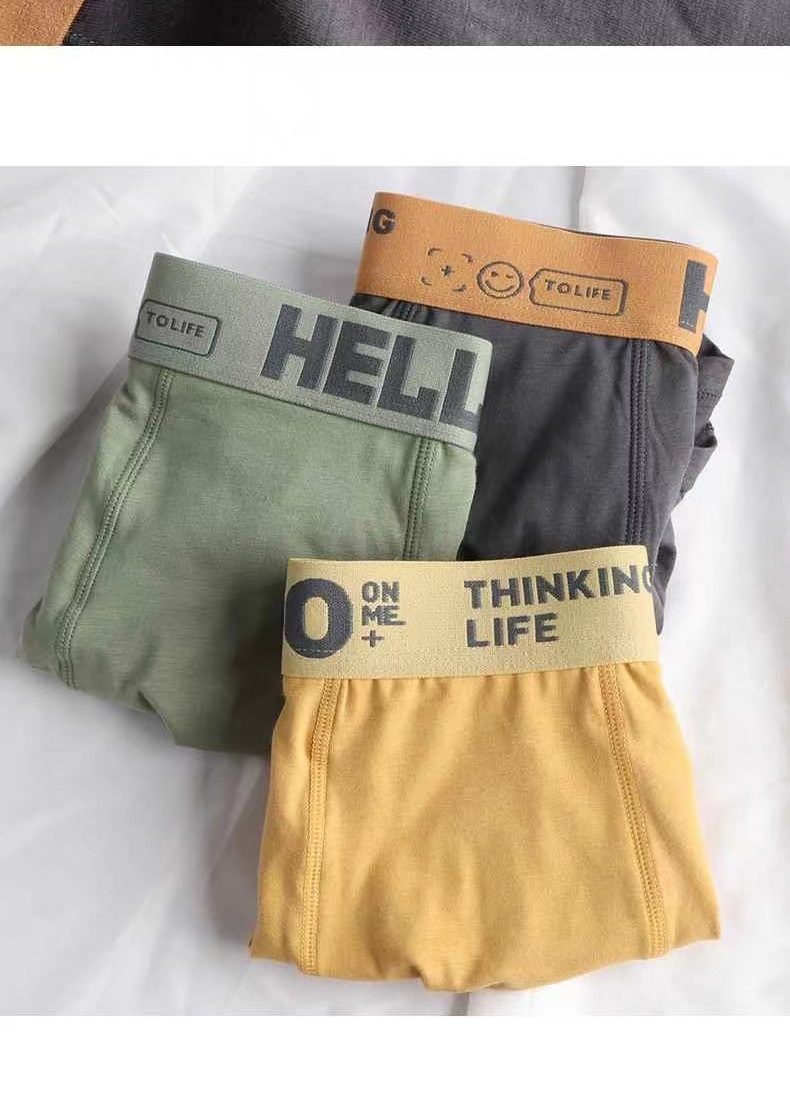Herrenunterwäsche Herbst und Winter Herren reine Baumwolle Schritt beliebte bequeme große Boxershorts einfache atmungsaktive Boxershorts Bund Batch_voghion.com