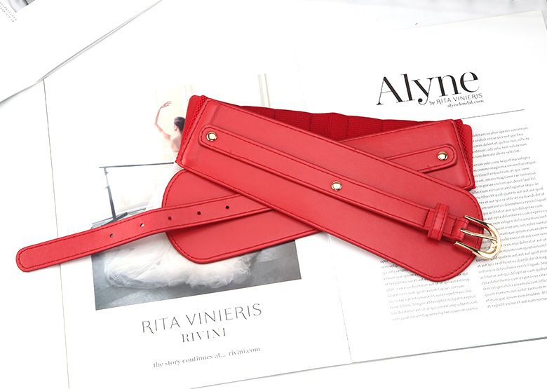 Koreanische Mode elastische Wrap breite Damen Kleid dekorative Shirt einfache Gürtel Stoff Taille Gürtel_voghion.com