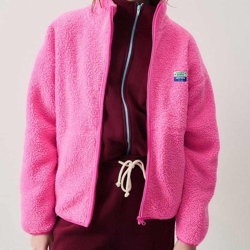 Jaqueta de lã feminina, aconchegante, manga comprida, retrô, esportiva, inverno, quente, agasalho solto, gola alta, pulôver, moda casual_voghion.com
