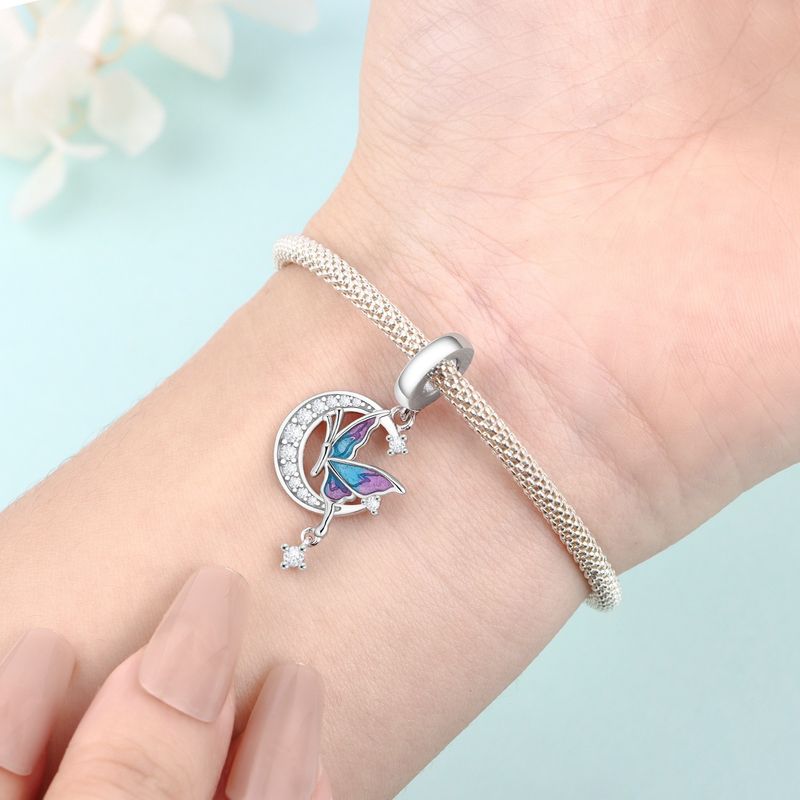 Women's Jewelry Insect Dragonfly Butterfly Firefly Charm Pendant Beads Jewelry With Bracelet Pieces White Copper Plated Silver_voghion.com