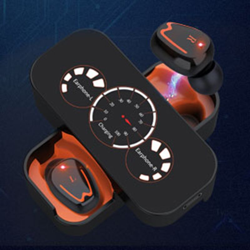 V1 Echte Stereo Bluetooth-kompatibel V 5,0 Wireless Headset mit HiFi Mikrofon LED Power Display_voghion.com