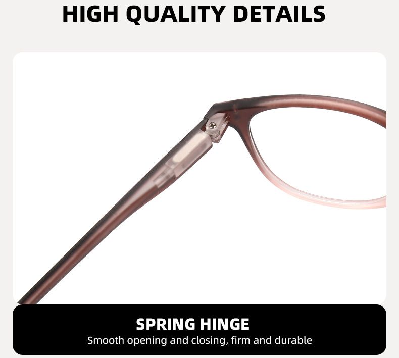 Reading Glasses Two Color Gradient Elastic Paint Frame Spring Legs Old Light Mirror Rivet Round Reading Glasses_voghion.com
