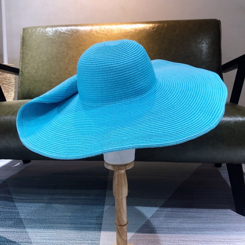 Cappello da spiaggia pieghevole oversize da donna, con tesa larga da 15 cm, estivo, da viaggio, in paglia, per donna, per vacanze all'aperto, arrotolabile, UPF50+_voghion.com