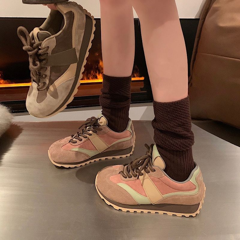 2024 Spring New Forrest Gump Genuine Leather Versatile Casual German Training Women's Colored Anti slip Sports Shoes_voghion.com