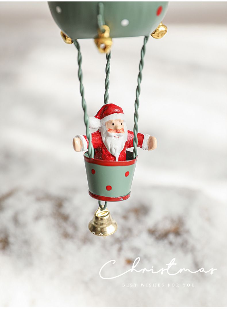 Set handbemalter Weihnachtsornamente aus Eisen – Weihnachtsmann, Rentier, Schneemann, Hängedekorationen für den Weihnachtsbaum (Weiß, Rot, Grün)_voghion.com