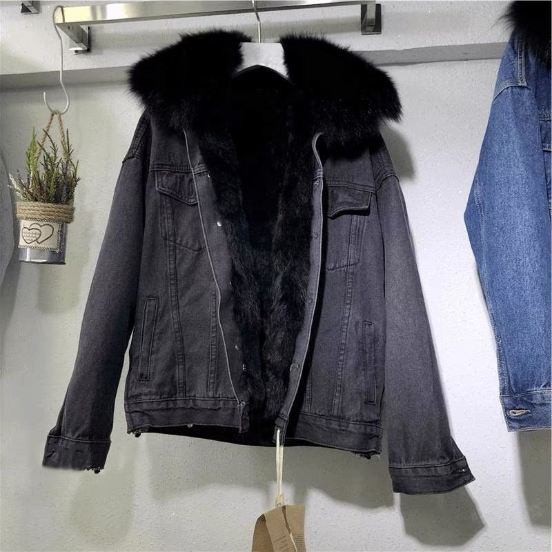 Damenmode, lockere Jacke mit Fleece-Verdickung und Baumwollpolsterung_voghion.com