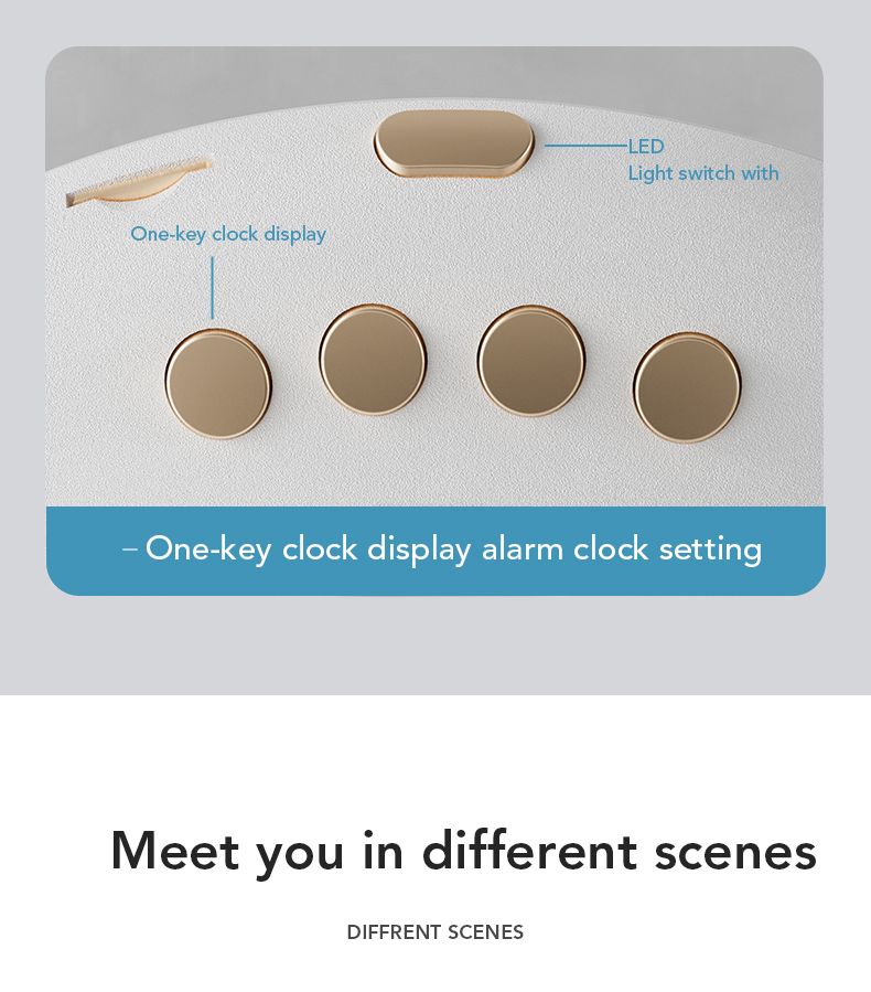 Smart Bluetooth Speaker Mirror Sound Box Desktop Alarm Clock With LED Night Light TF Music Player 15W Wireless Charger_voghion.com