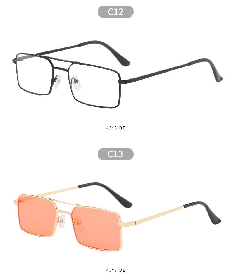 Dupla gerendás, négyzet alakú fém napszemüveg, divatos, minden egyezésű személyiségű napszemüveg férfiaknak és nőknek_voghion.com