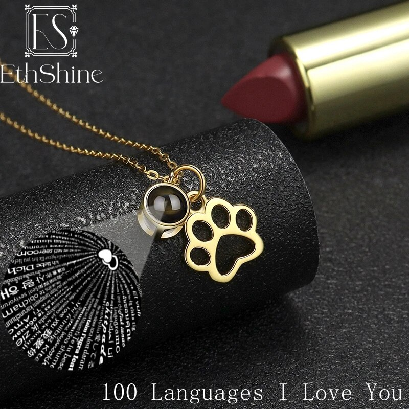 Collana con proiezione fotografica "Ti amo" Collana con ciondolo con memoria in 100 lingue_voghion.com