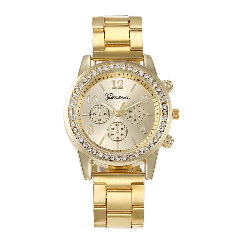 Orologio al quarzo con diamanti, cintura in acciaio di lusso, set regalo da donna, orologio da polso versatile e alla moda, vendita diretta dalla fabbrica_voghion.com
