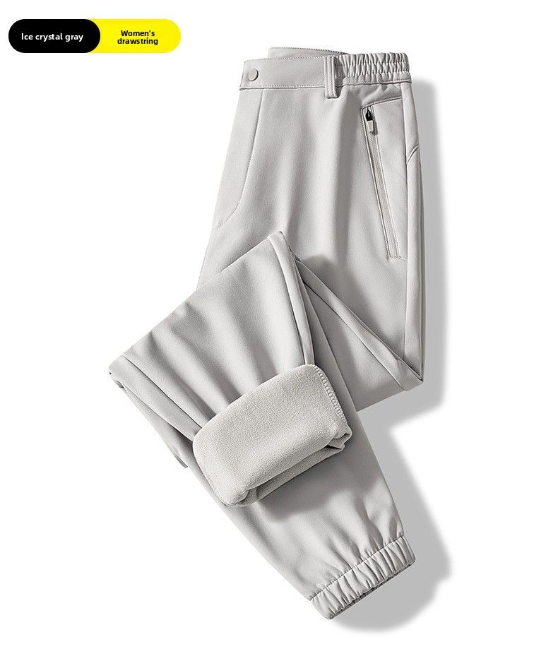 Pantalon de jogging décontracté pour couple, coupe-vent et imperméable, couleur unie, style softshell simple, idéal pour la randonnée, automne et hiver._voghion.com