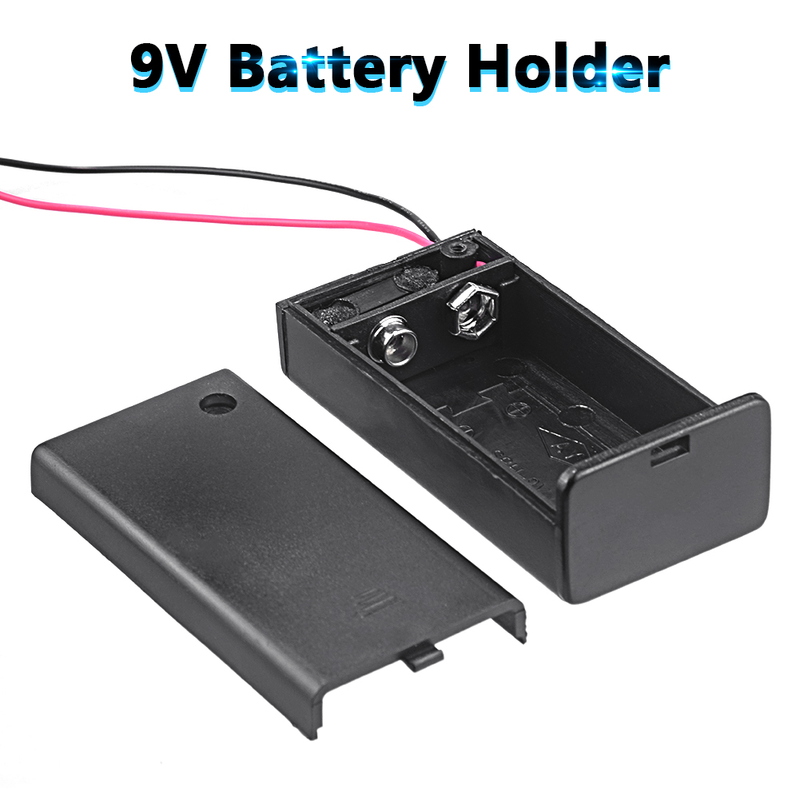 2023 New 1pc 9 Volt Box Pack Power Toggle Black 9V Battery Holder With ON/OFF Switch Lid Cover For 1 Piece 6F22 PP3 9v Battery_voghion.com