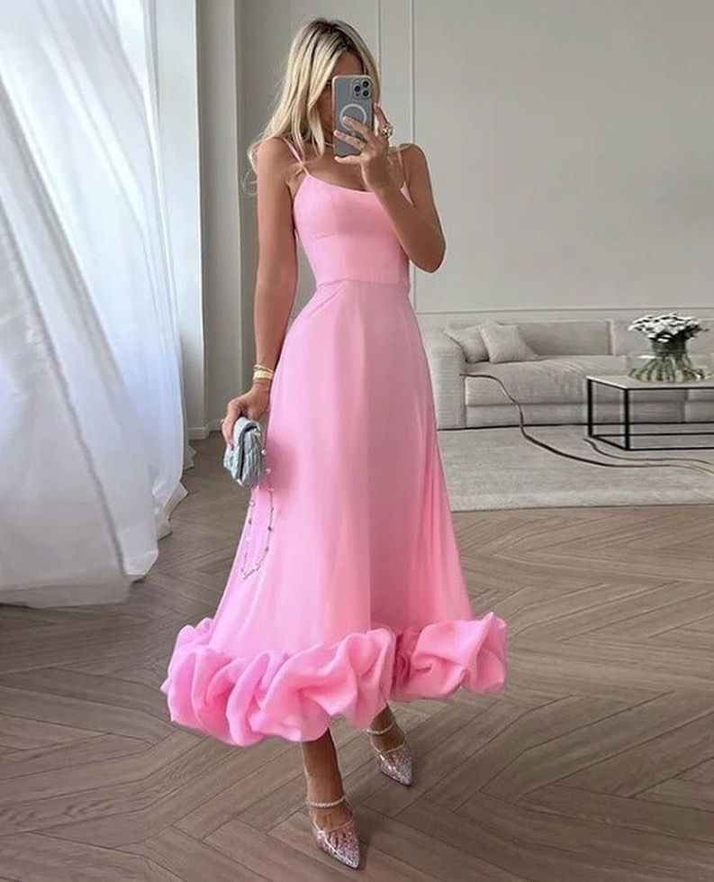 Dámské oblečení Nová móda Slim Suspender Swing Trojrozměrná květinová A Line Sukně_voghion.com