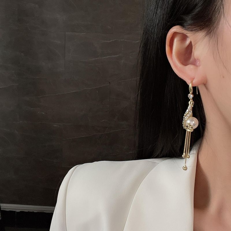 Orecchini a forma di pavone con nappa e fenice, stile cinese, perle, ganci per le orecchie lunghi, personalità, temperamento, gioielli versatili per le donne_voghion.com