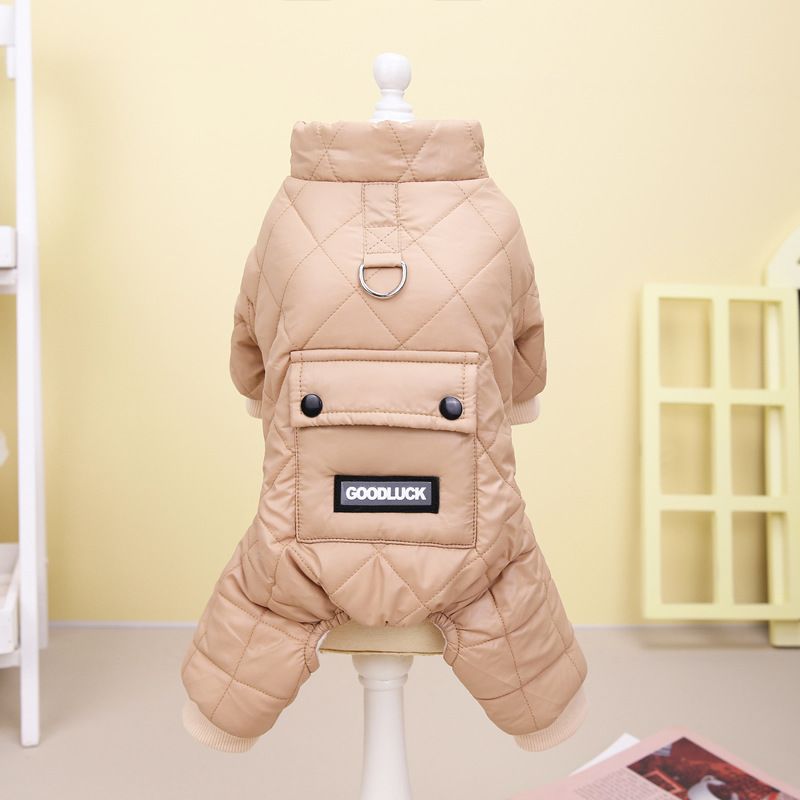 Abbigliamento per cani, cappotto per animali, impermeabile da neve, autunno e inverno, nuovo articolo 22, cappotto in cotone a quattro zampe di buona fortuna_voghion.com