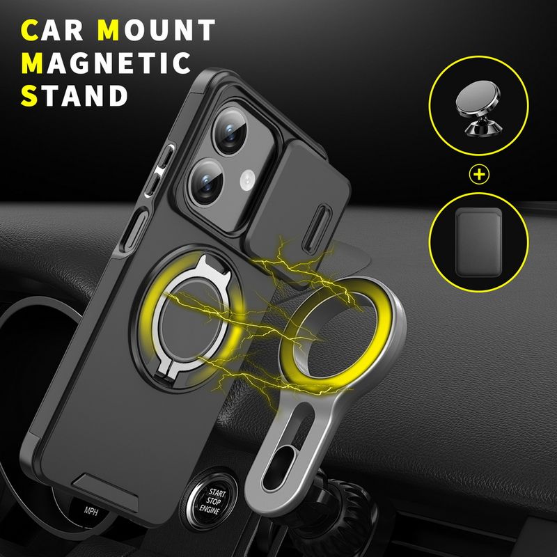 Sliding Camera Protects Phone Case For A3x A3 A40 A60 A60m OPPO 13F Reno 13 Pro Reno13 Metal Bracket Red Cover_voghion.com