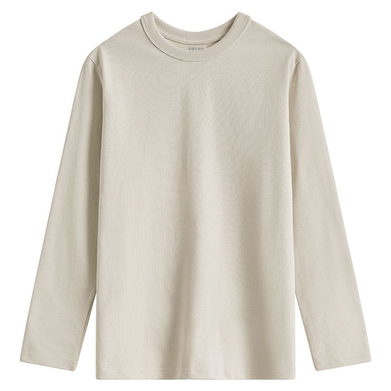 Maglietta a maniche lunghe unisex da uomo, in puro cotone Pima a fibra lunga, tinta unita, colore bianco, 2025d, leggera, con ammoniaca liquida, anni '50, Xinjiang_voghion.com