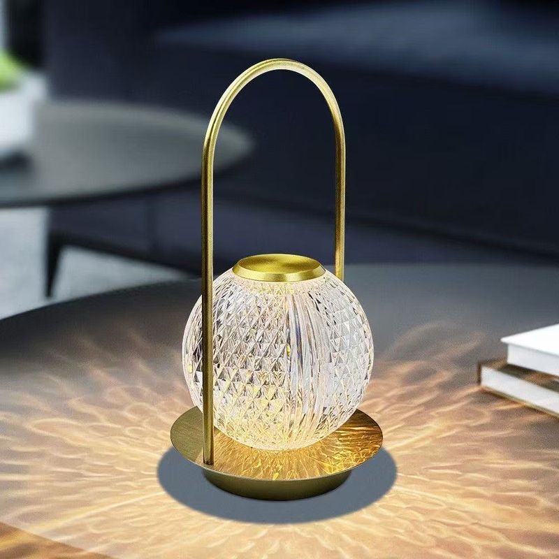 Lampada da tavolo in metallo portatile da campeggio creativa per ragazza turca INS, luce notturna per camera da letto e comodino_voghion.com